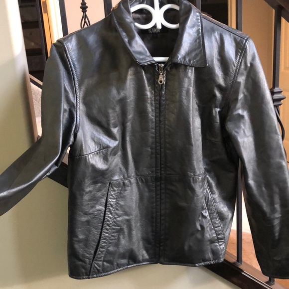 Pegabo leather pewter women’s jacket fits medium - Picture 1 of 9